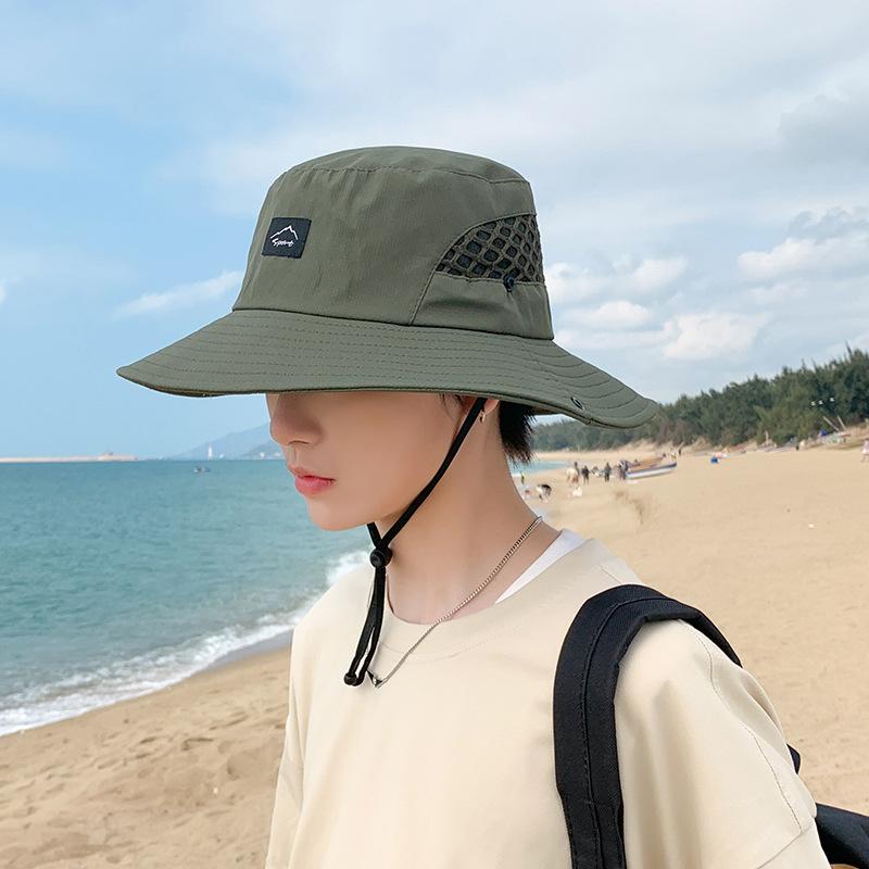 9228 Summer Men's Breathable Big-eaves Bucket Hat Outdoor Fishing Mountaineering Hat Casual Versatile Sunscreen Visor