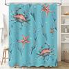 Underwater World Bath Shower Curtain Crabs Starfish Print Blue Waterproof Fabric Curtains for Bathroom Decor Home Accessories
