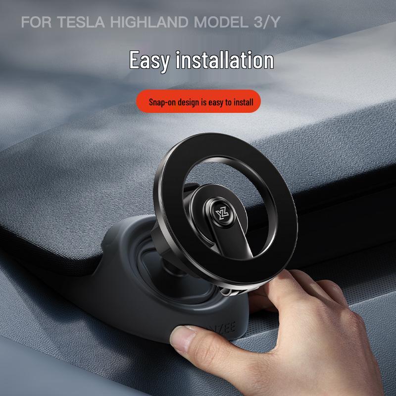 Tesla Model 3/Y Refreshed A-Pillar Mobile Phone Car Mount - Dedicated Navigation Accessory