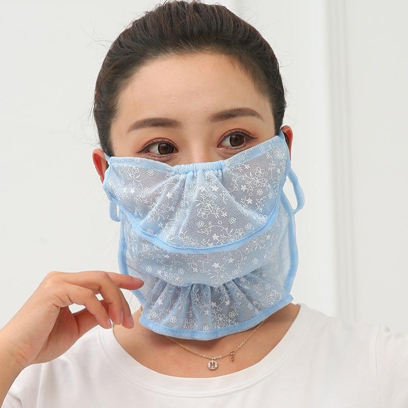 Anti-Uv Sunscreen Mask Breathable Ear Cord Face Cover Scarf Hanging Ear Dust-Proof Scarves Mask Summer Dust-Proof Veil
