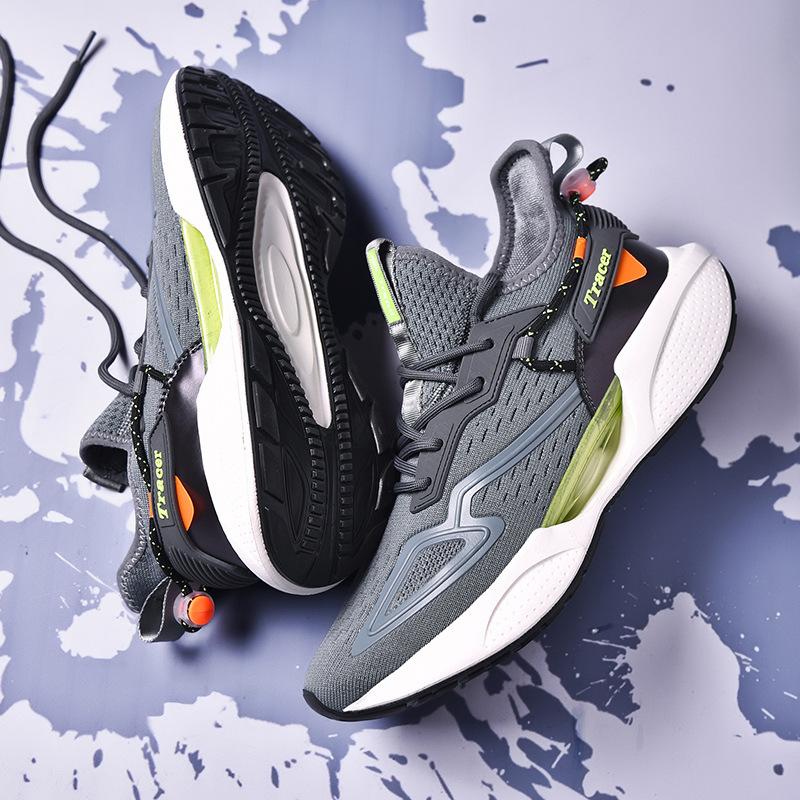 Foreign trade large size men's shoes autumn breathable new mesh sports shoes carbon plate couple height increase shock absorption men's running shoes