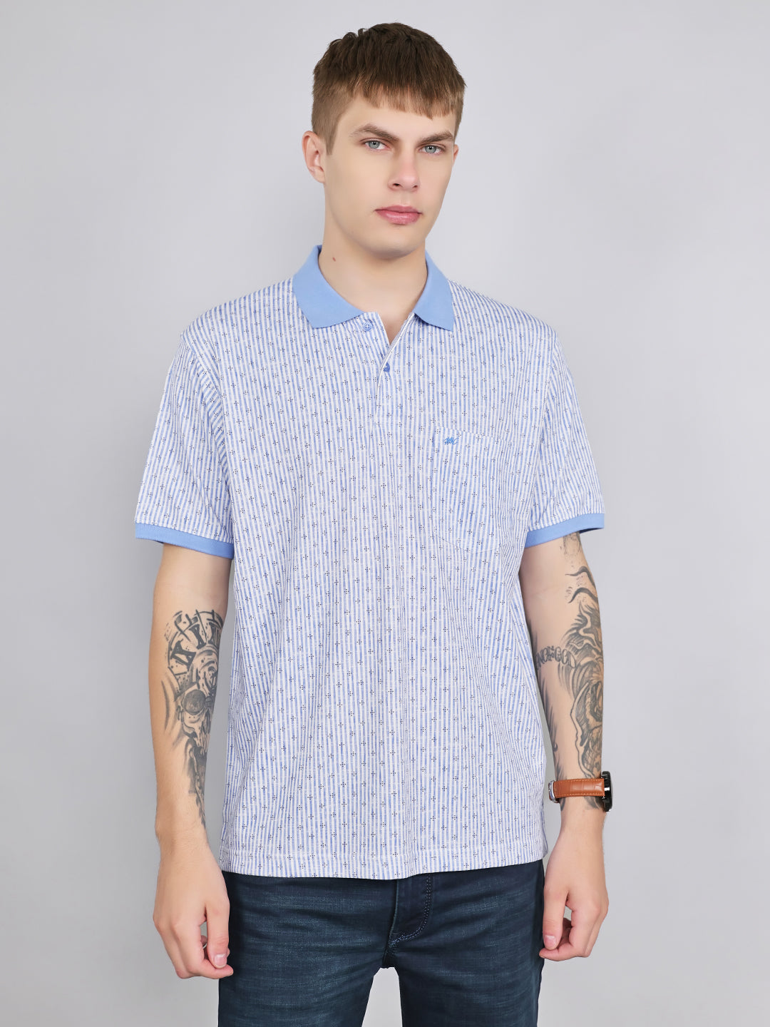 Monte Carlo Men Regular Fit Sky Tshirt S