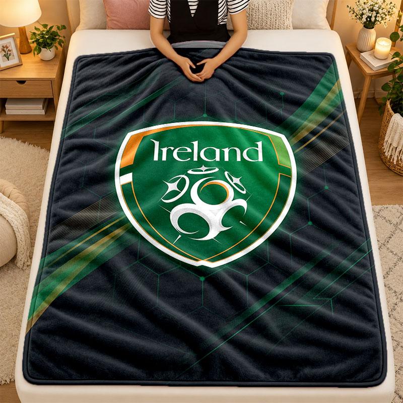 Flannel BlanketIreland Rugby Warm Soft Throw Blanket for Indoor Sofa Bed Living Room Use