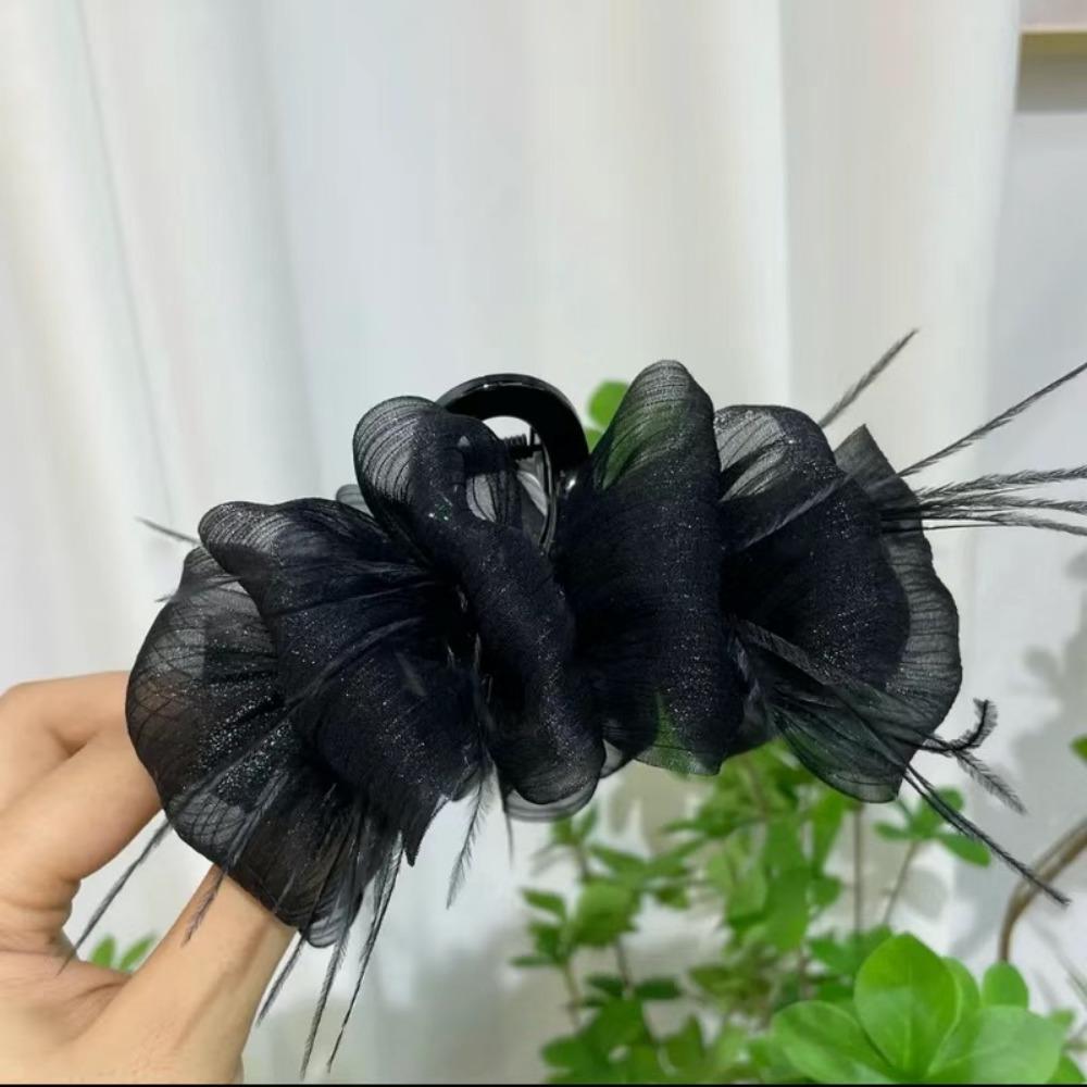 

Elegant Satin Bow Shark Clip, Women Hair Claw Hair Accessories чёрный