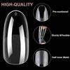 Soft Gel Oval Round Almond False Nail Tips, Medium Full Cover Clear Press On Nails for Acrylic Nail Extension Dip Powder Professional Salon Personal