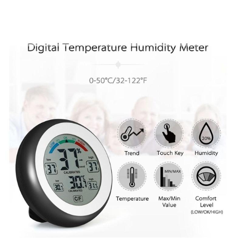 °C/°F Digitální teploměr a vlhkoměr na displeji Měřič teploty a vlhkosti Domácí vychytávky ( Baterie Ne