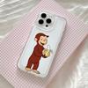 Tongue Sticking Monkey Phone Case For iPhone 17 16 16e 15 14 13 12 11 Mini Pro Max X XR XSMax 8 Air Plus Transparent Back Cover