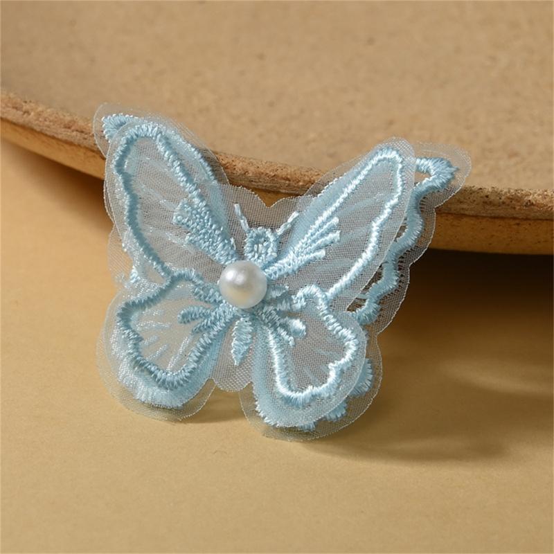 Fabric Pearls Embroidered Butterfly Sewing Accessories For Craft And Fashion