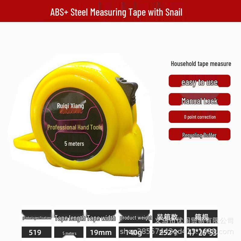 High-Precision Self-Locking 10m Measuring Tape, Drop-Resistant Woodworking Tool with Rubber Grip and 5m Stainless Steel Case