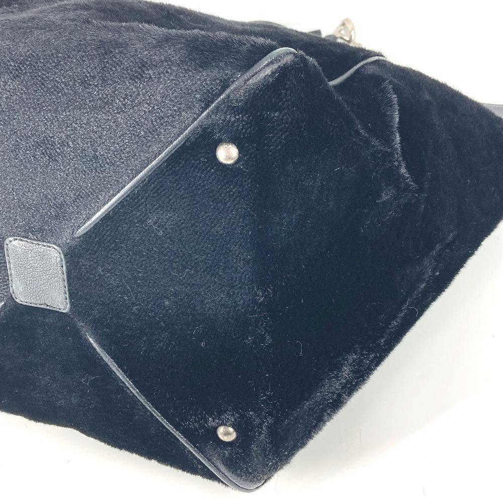 CHANEL CC CC Mark logo Tote Bag Chain Bag Shoulder Bag Pony-Hair Black