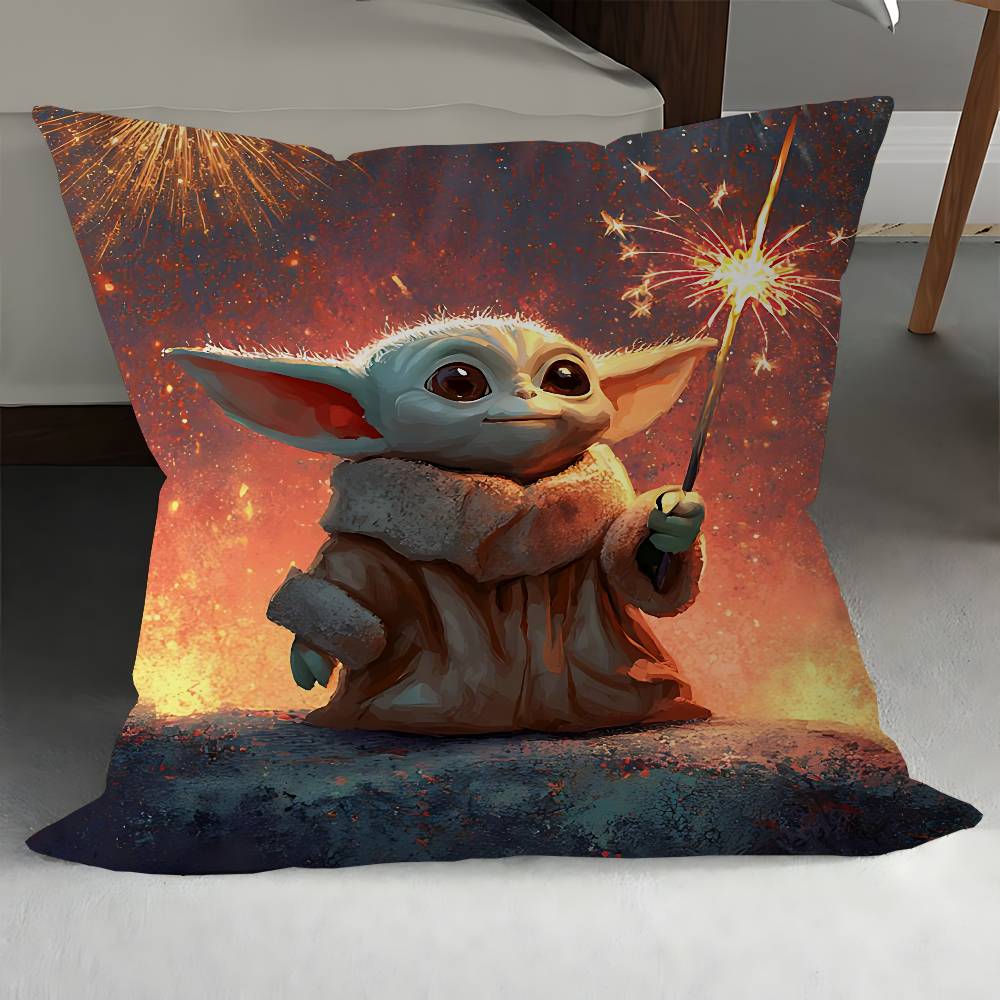 

Baby Y-Yoda Pillowcase Toon Gift Cushion Cover Bedroom Home Sofa Chair Seat Decor Pillow Case 18x18Inch
