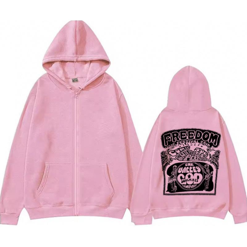 Felpe con Cappuccio & Felpe Unisex Nuova Moda Casual Stampa Lettere Felpa con Zip per Adulti