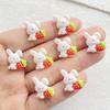 20pcs Resin Cartoon Strawberry Rabbit Nail Art Flat back Rhinestone Bead Scrapbook DIY Manicures Appliques Accessories Crafts
