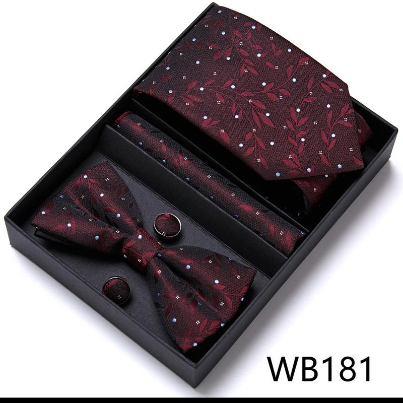 Conjunto de Corbata y Pajarita para Hombre Caja de Regalo Conjunto de 6 Piezas Corbata de Grupo Vestido de Negocios Corbata de Boda