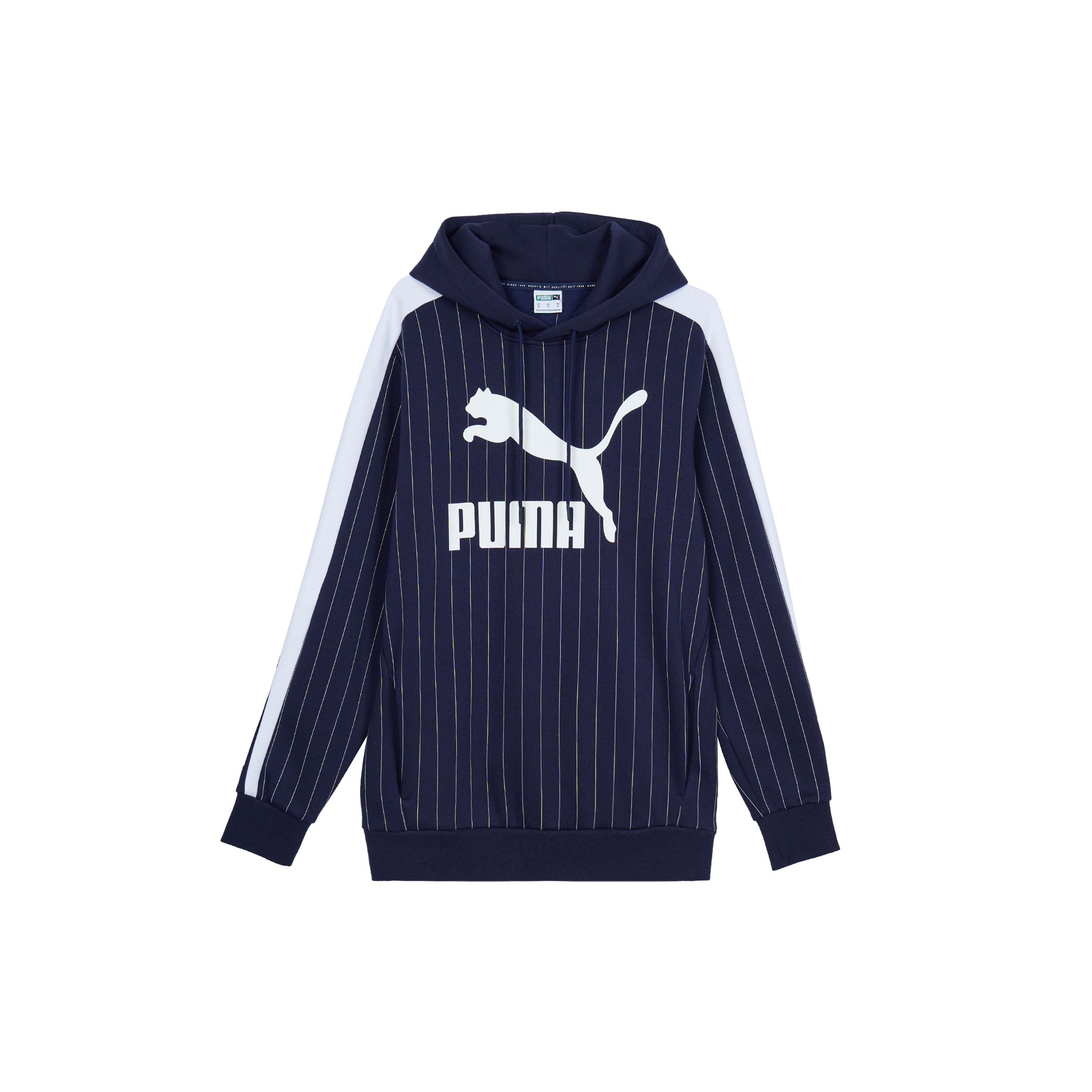 

Пуловер с капюшоном Puma на флисовой подкладке в тонкую полоску Мужские топы Темно-синий 530179-06 S