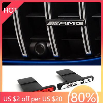 Car Sticker ABS AMG Logo Front Grille Badge Car Sticker Modification Accessories for Mercedes Benz W211 W212 W213 GLA C E S G Cl