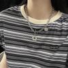 "European & American Double-Layer Love Necklace: Hip-Hop Inspired Long Sweater Chain for Women"