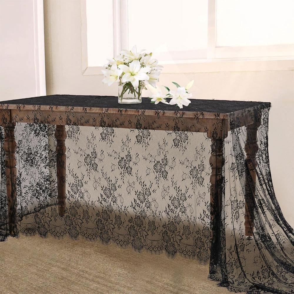 White Eyelash Lace Fabric Embroidered Eyelash Trim  Wedding Dress Sewing Black 75x300cm