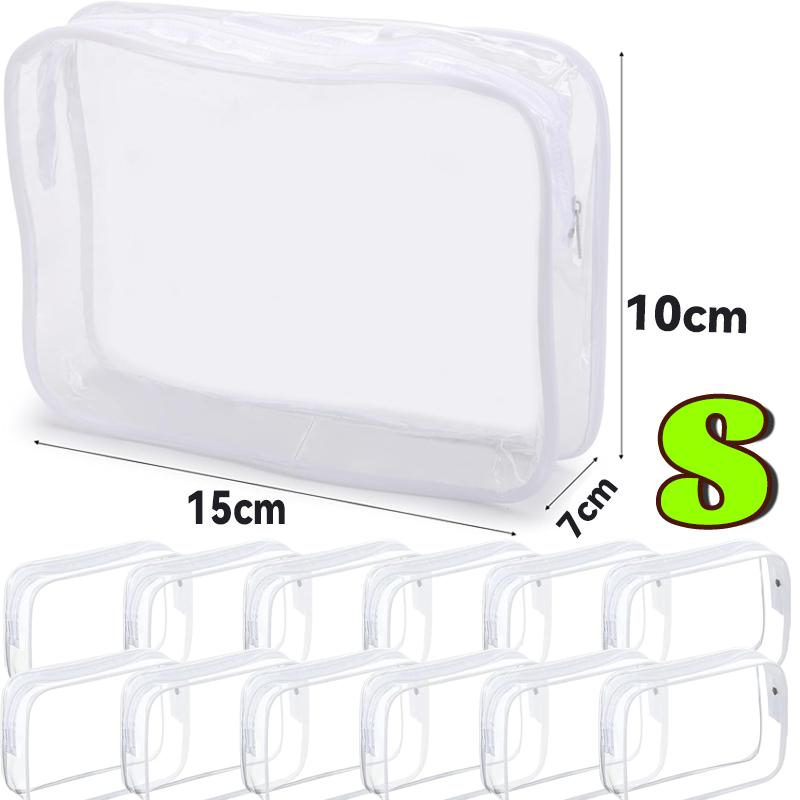 

1/24PCS Transparent PVC Storage Travel Organizer Clear Makeup Bag Beautician Cosmetic Bag Beauty Case Toiletry Bag Wash Bags 1PC