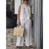 Sleeveless Top and Wide Leg Pants Set Sleeveless Tops Wide Leg Pants Suit