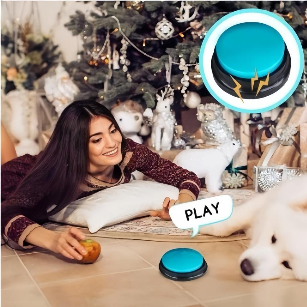 Dog Toy Recordable Button Pet Voice Press Bell Training Speaking Toy Teach Dog Talk Study Training Voice Communication Commands