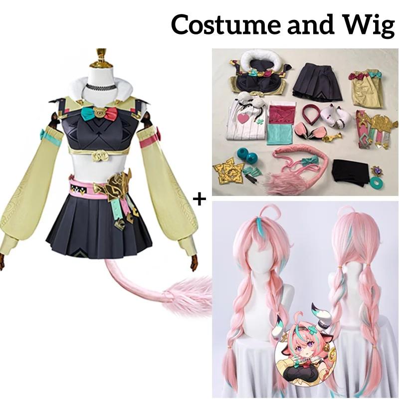 Varesa Cosplay Costume Wig Tail Full Set Genshin Impact Natlan Cosplay Character Outfit for Women Halloween Carnival Role Play