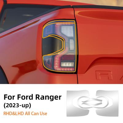 Film de Protection pour Phares de Voiture en TPU pour Ford Ranger 23-25 Transparent et Noir Fumée Anti-Rayures