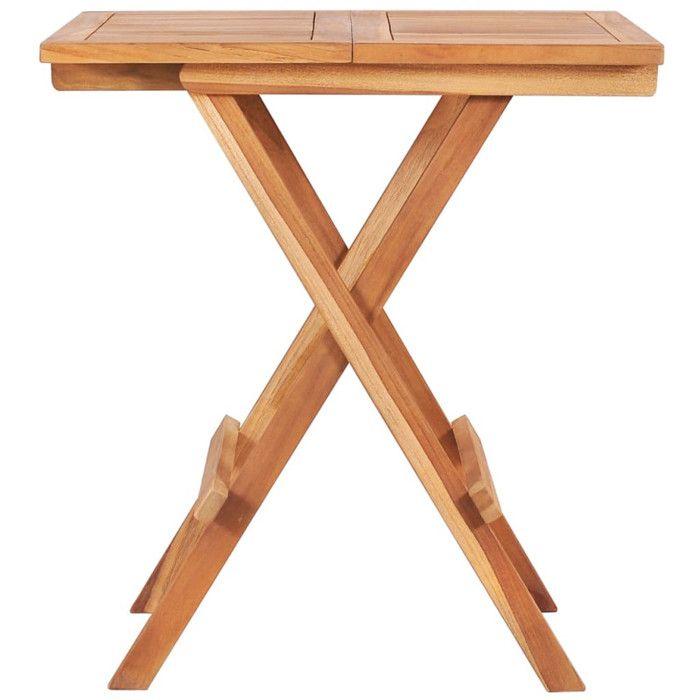 VidaXL Mobilier de bistro pliable 3 pcs Bois de teck solide