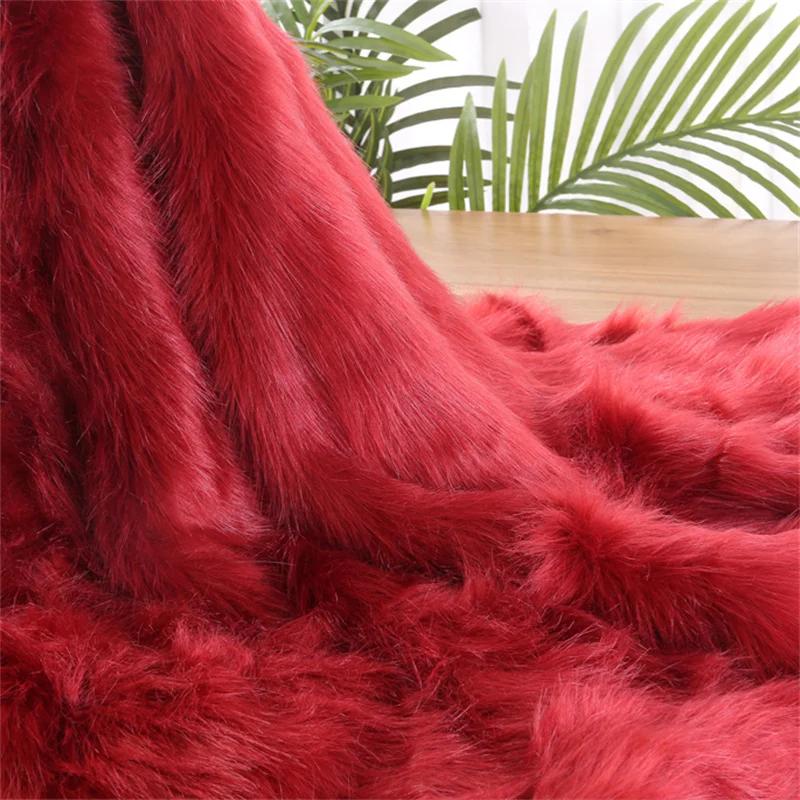 5cm Plush Thickened Fur Fabric By The Meter Coats Bags Clothes Sewing High-grade Imitation Fox Cloth Decorative Winter Plain Diy