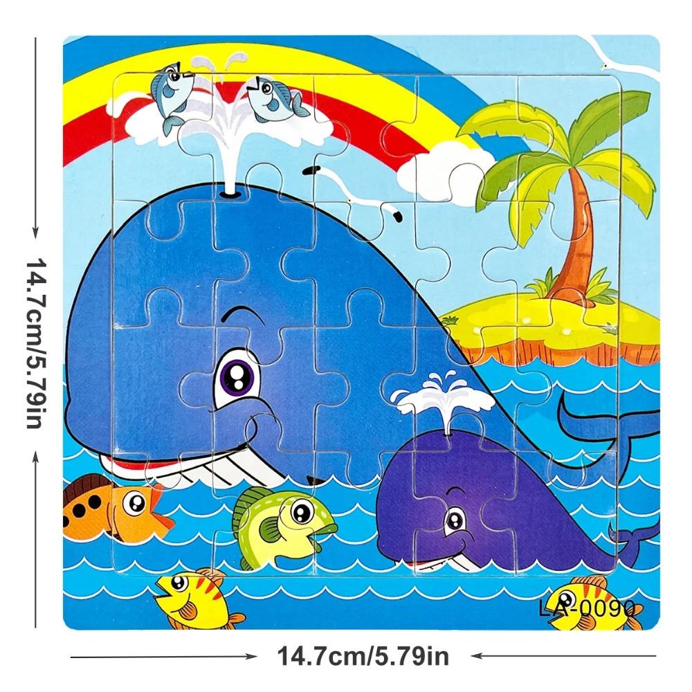 1ks 14,7cm/5,79in Drevené puzzle Dopravné vozidlo Morský živočích Štýl Puzzle Hra Vzdelávacia hračka pre deti