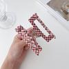 Vintage Plaid Series Red And White Hair Clamps For Women Handmade Pvc Fashion Accessories