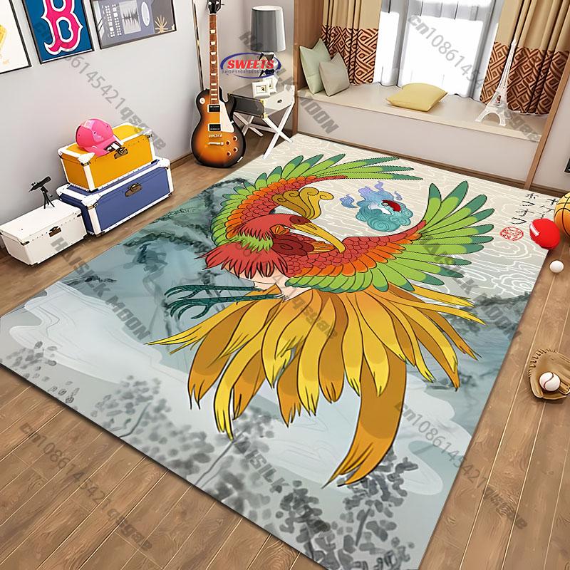 Ukiyo-e style Pokemon theme Carpet New Release! Rug for Living Room Bedroom,Office Areas,Durable Machine Washable Mat great gift