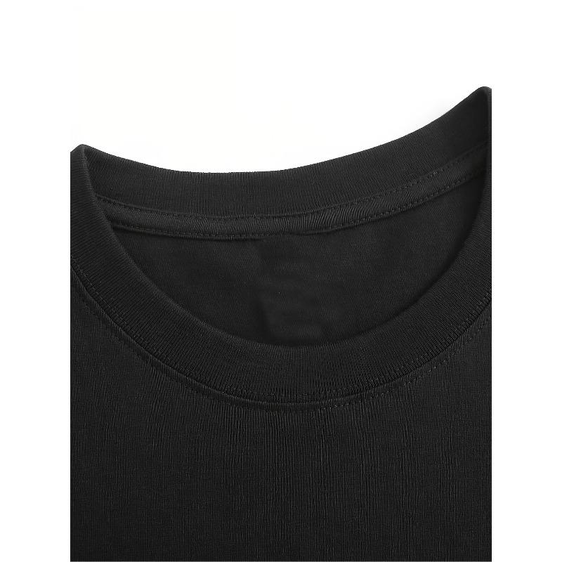 European sizes Men's Oversized T-Shirt with Bold Geometric Print - Soft Breathable Loose Fit Crewneck, Casual Summer