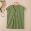 ZANZEA Women Casual V-Neck Solid Color Sleeveless Cotton Tank Tops