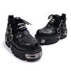 Niche retro rock shoes, dark punk metal, niche low-top thick-soled small leather shoes, the same for men and women