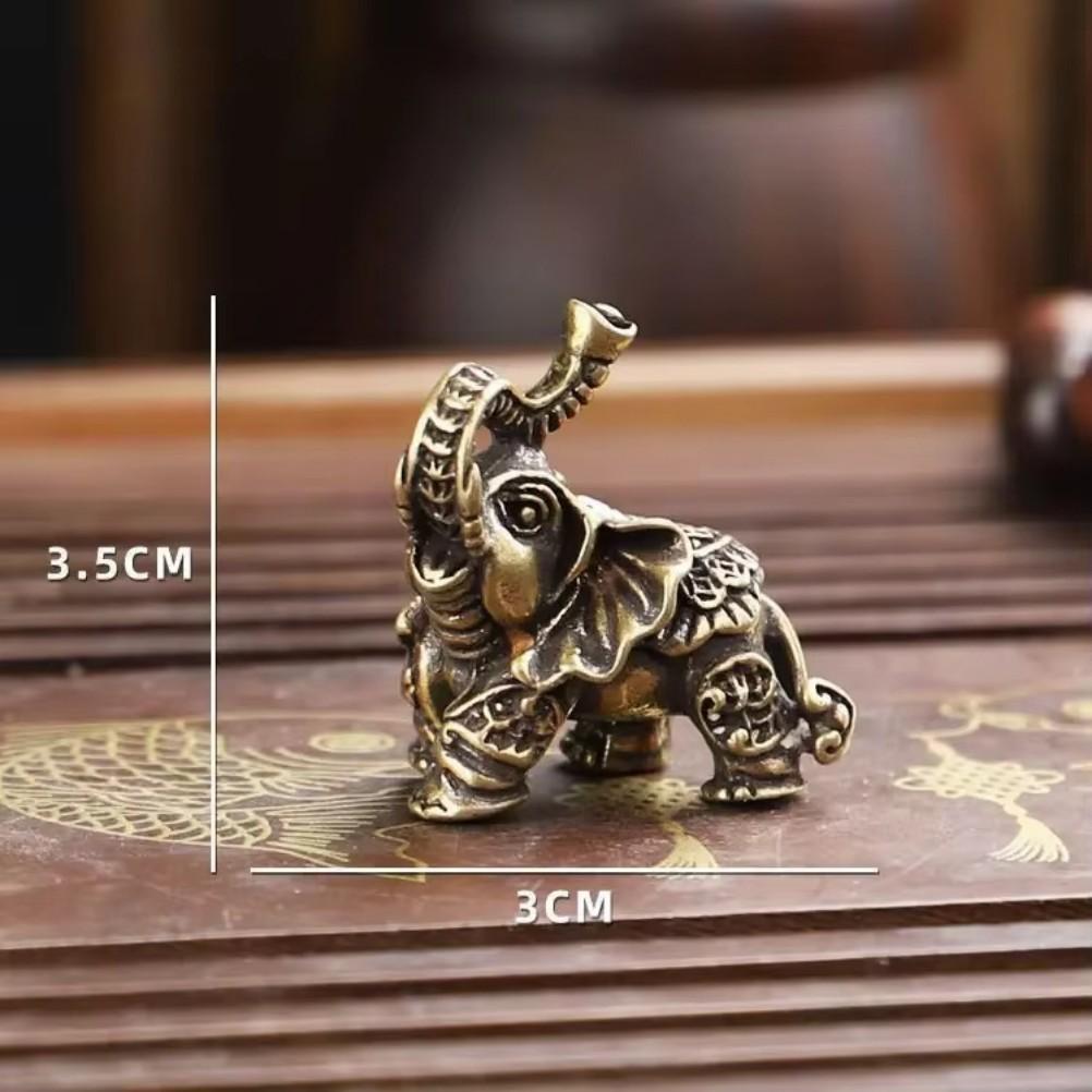 Brass Lucky Elephant Wealth Vintage Copper AnimalOffice Home Antiques Accessories Figurines Desktop Decorations Creative Gifts