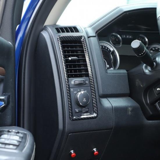 2X Dashboard Side Air Vent Frame Cover Trim for Dodge RAM 2010-2017 Carbn Fiber