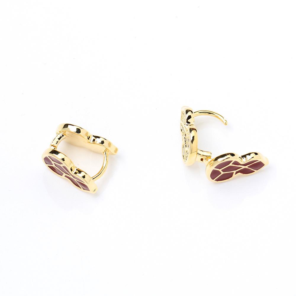 New high-end exquisite red oil dripping gourd earrings, personalized and versatile two-color full diamond Fulu earrings, earrings, two wears