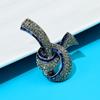 New Rhinestone Blue Color Ribbon Pin Brooches For Women Fashion Vintage Jewelry Coat Accessories High Quality New