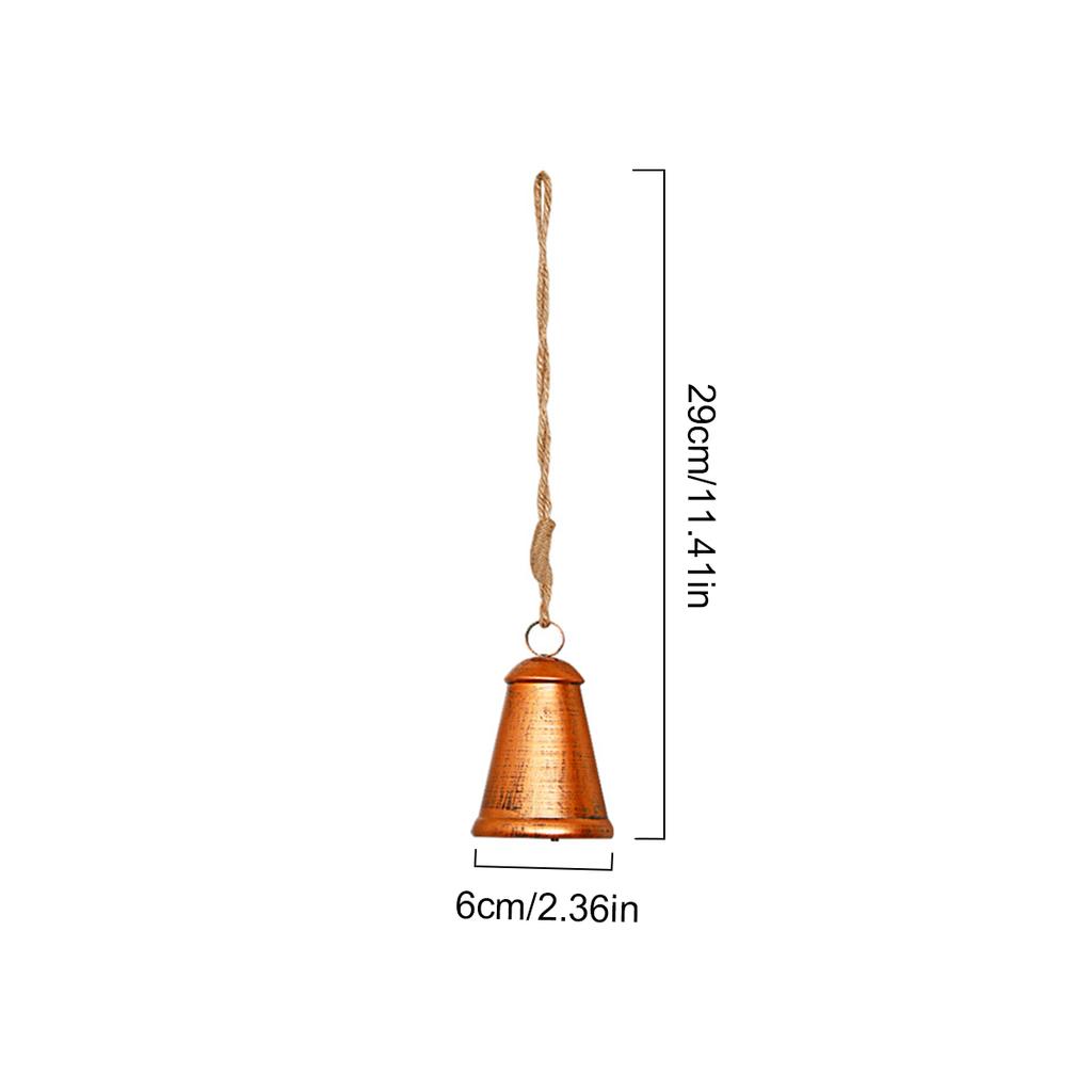 Christmas Bell, Gold Bells Metal Vintage Bells with Jute Hanging Rope, Lucky Bells Decoration for Christmas Weddings Anniversary