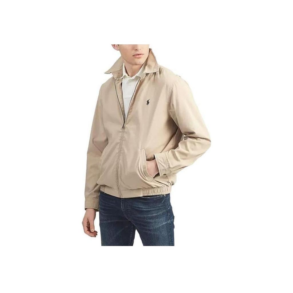 Polo Ralph Lauren Solid Color Logo Embroidered Long Sleeve Plus Size Jacket Men jackets Khaki 711548506-002