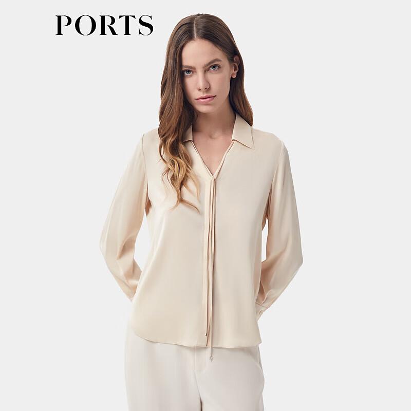 

PORTS Women s Scarf Collar Silk Blend Shirt XS