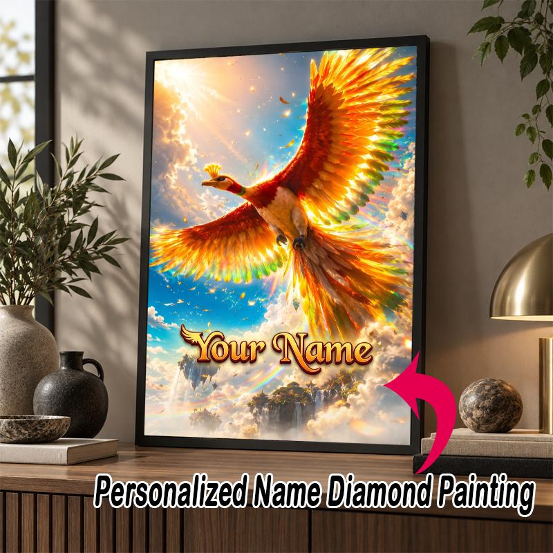 Personalized Ho-Oh Diamond Art Custom Name 5D Diamond Painting Full Drill DIY Craft