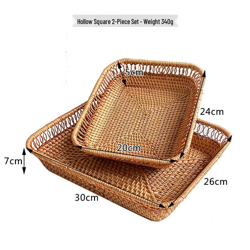 

OLOEY Rattan Woven Fruit & Snack Basket Set