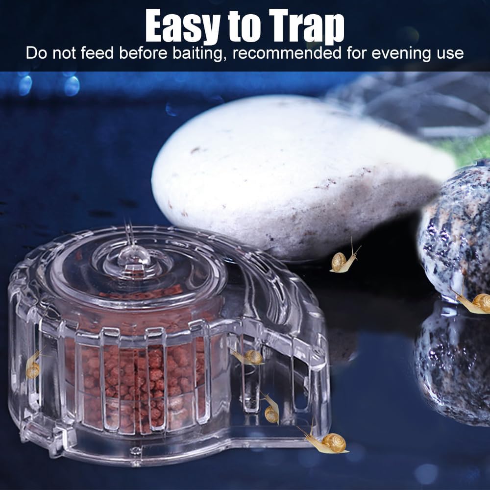 MiOYOOW Snail Trap, Transparent Snail Catcher Natural Aquarium Snail Box for Aquarium Fish Tank