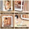 Vanity Mirror with Lights, 14.5" Light Up Makeup Mirror, LED Makeup Mirror with Lights for Bedroom Tabletop, Smart Touch Control 3 Colors Dimmable,