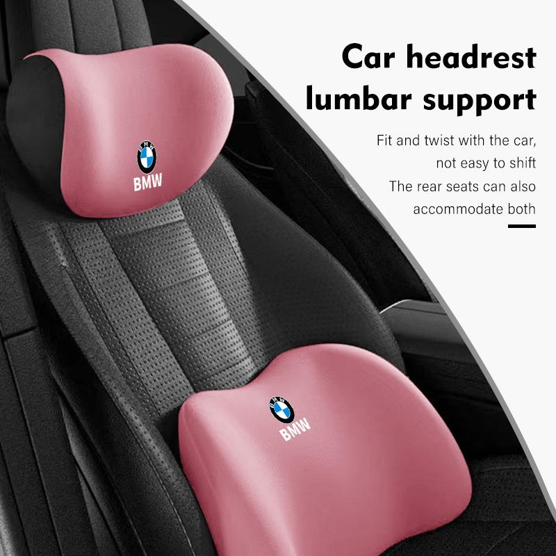 KHQB5 For BMW Car Lumbar Back Support Headrest Neck Pillow Car Seat Cushion X3 X5 M5 M3 E46 E90 E60 F10 E39 F30 E36 G30 E87 E70