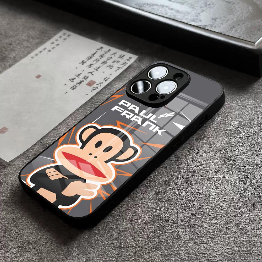 P-Paul F-Frank Phone Case For IPhone 15 Pro Max 14 Pro 12 11 13 Mini X XR XS 16 Plus SE Tempered Glass Back Cover