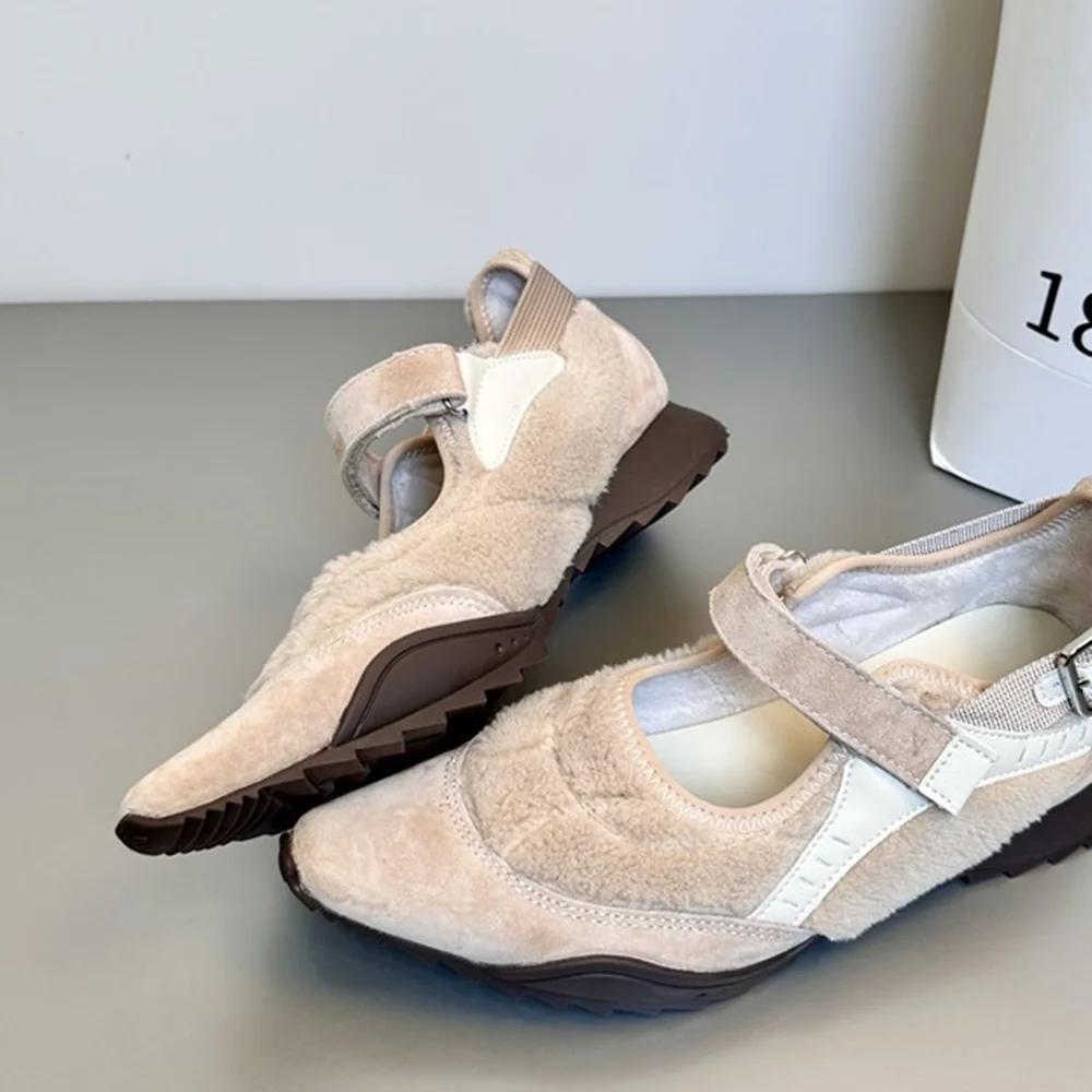 

Fashion Women s Casual Mary Jane Shoes Ins Style Pointed Toe Shallow Hook Loop Belt Buckle Street Sandals Fashion Brown/apricot Pumps 35 коричневый