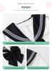 Black Collar White Sailor JK Uniform Set with Pleated Skirt